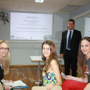 The Child Safe Organisation training session with presenter Morgan Lander from the Office of the Children's Guardian&nbsp;at Ballet Australasia Limited Summer School.